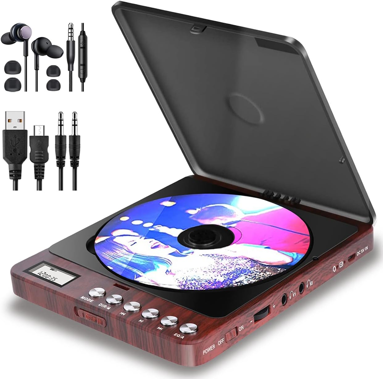 Portable CD Player for Home, Rechargeable Walkman CD Player with Double Headphone Jacks, Anti-Skip CD Player Personal Discman CD Player for Car & Home & Travel – The Elders, Kids Pack of 2