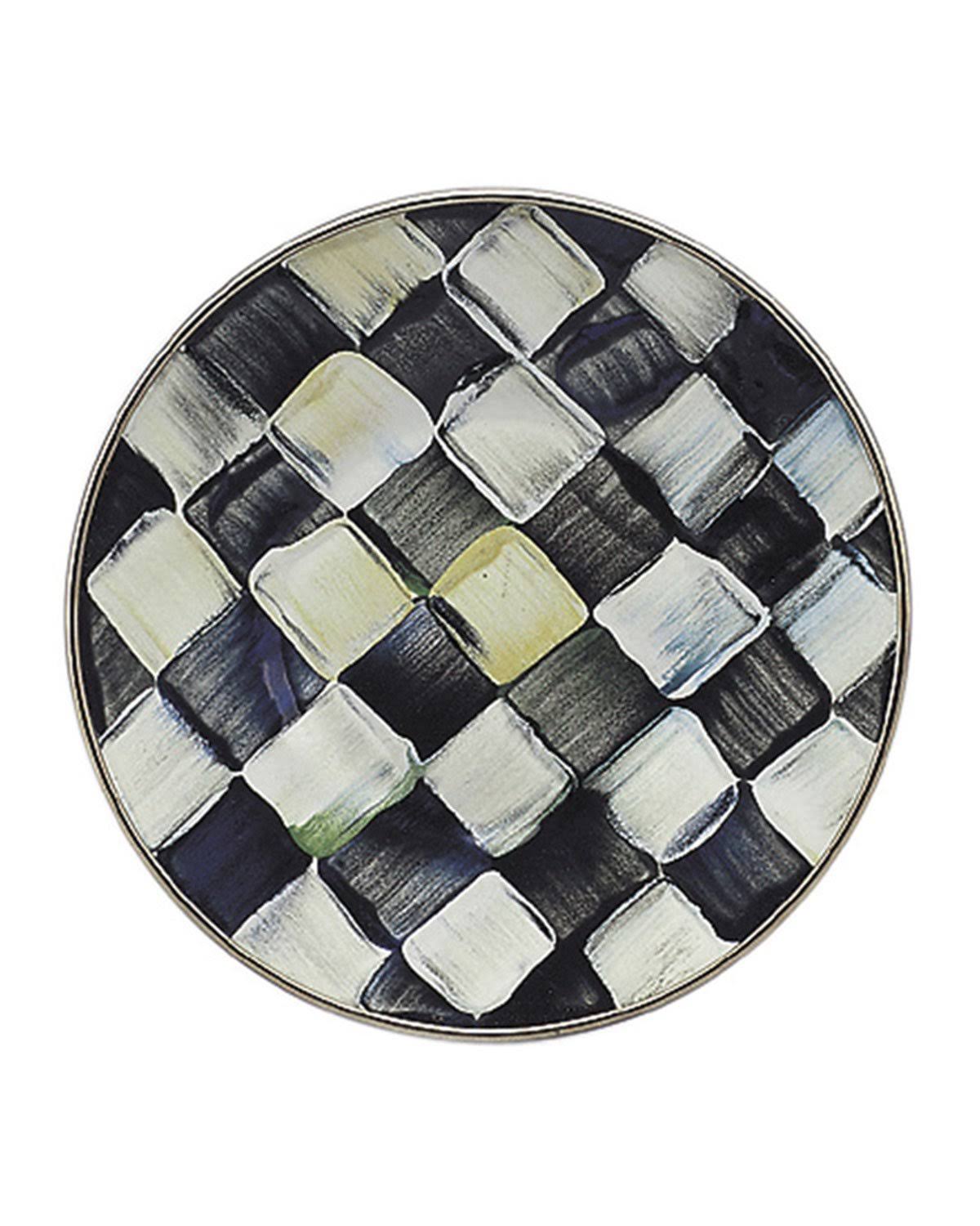 Mackenzie Childs Courtly Check Enamel Saucer