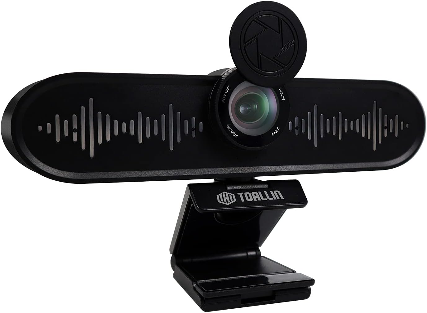 TOALLIN HD 4K Webcam with Microphone and Speaker, All in One Video Conferencing Webcam with Privacy Cover, USB Plug and Play 90° Wide View Angle Conference Camera for Small Meeting Rooms