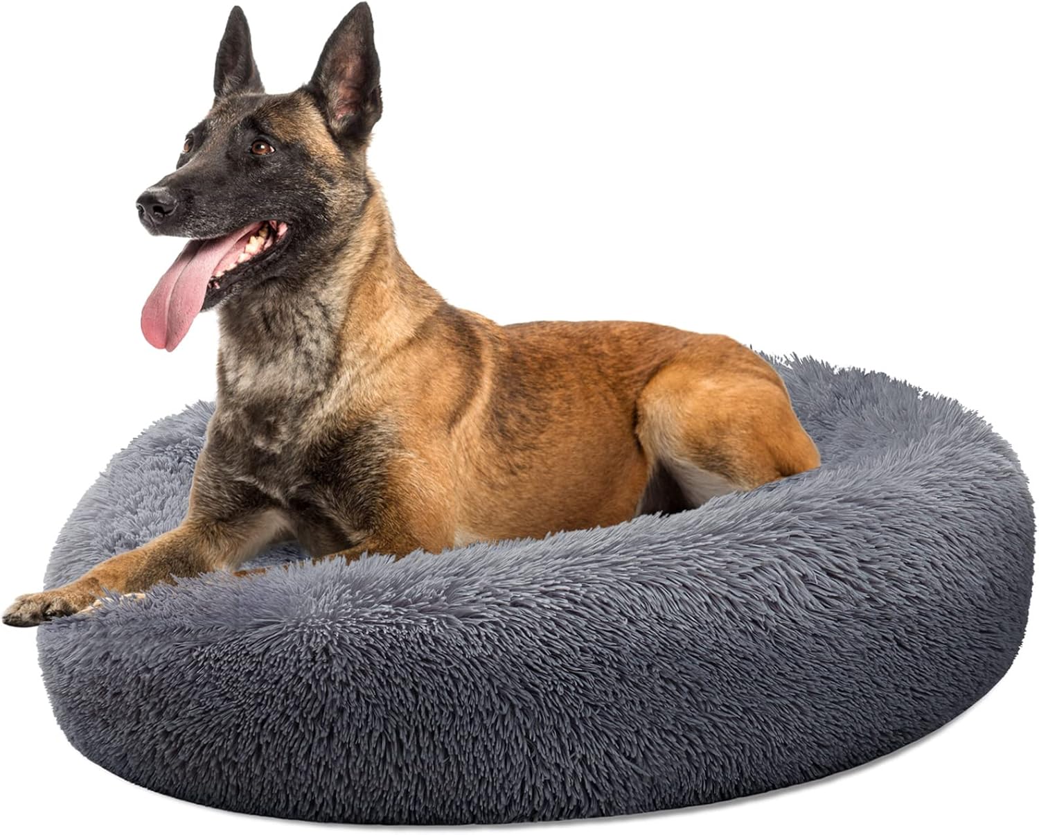 Dog Beds for Large Dogs, Washable Removable Cover Cuddler Round Calming Donut for Medium Large Pets, Machine Wash Puppy Bed Furniture, High Pillow, Anti Anxiety, Provide Warm Indoor Pet Bed (39
