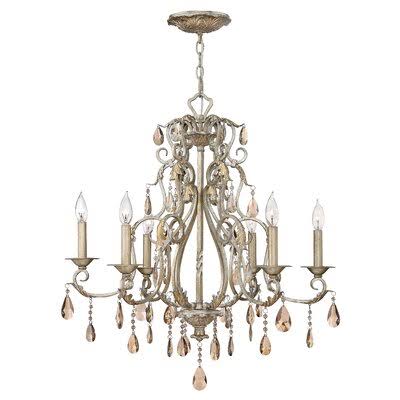 Hansel Candle Style Traditional Chandelier with Crystal Accents One Allium Way Number of Lights: 6