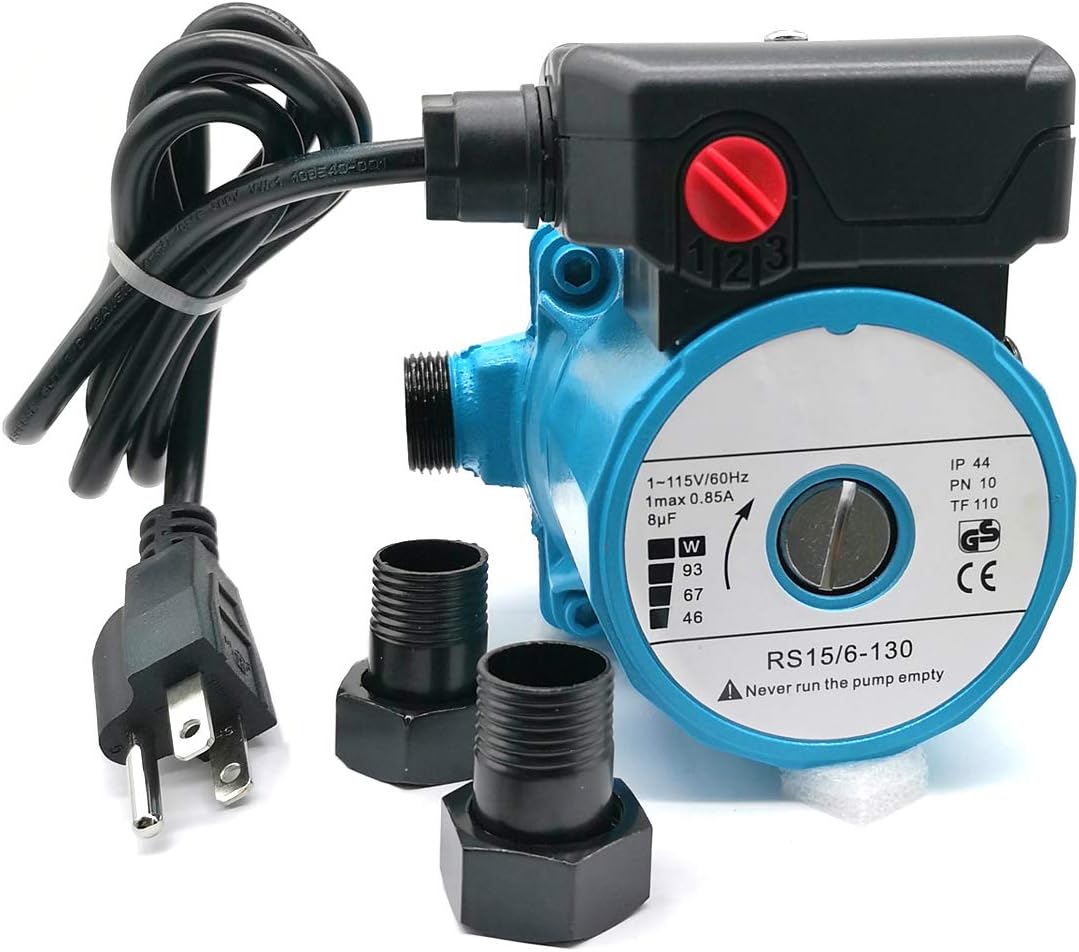 ZHKUO 115V Circulation Pump 3/4 inch Outlet Hot Cold Water Recirculating Pump Hydronic Circulator Pump Pressure Booster Pumps 3-Speed Home Pump Bath Circulation Pump for Tub Pack of 2