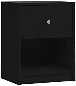 Pemberly Row 1 Drawer Nightstand in Black