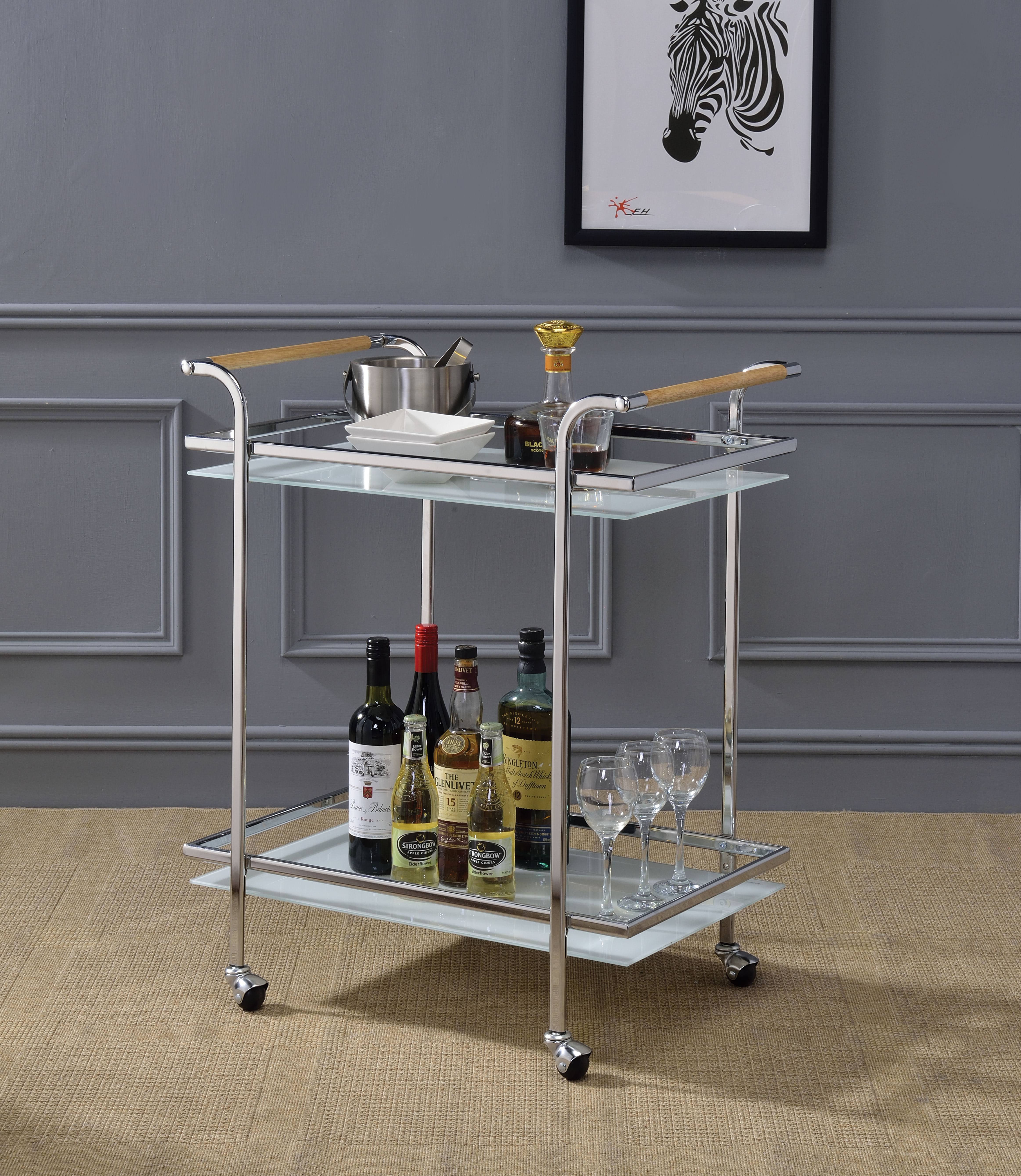 Acme Munro Serving Cart Chrome Natural