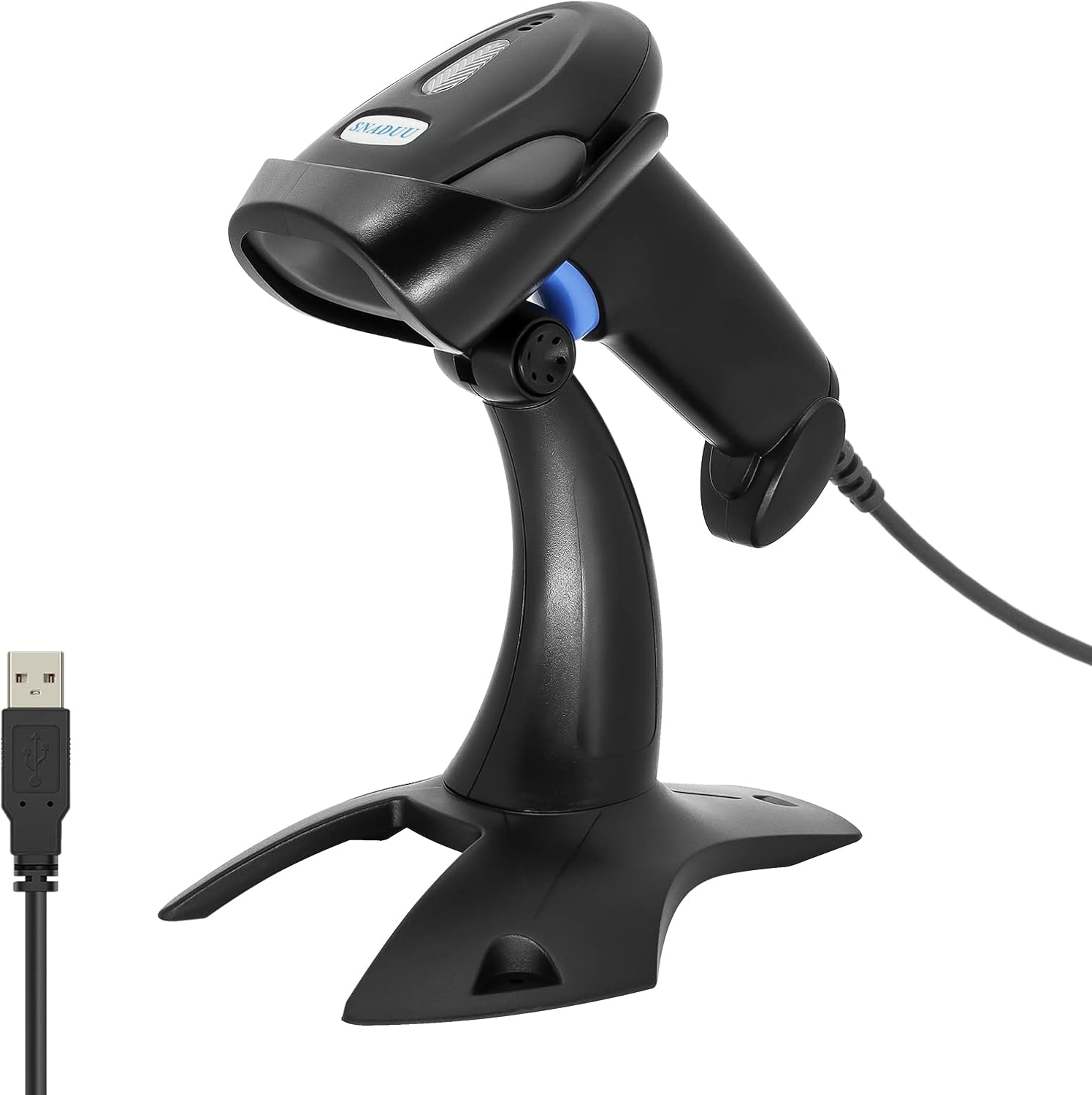 SNADUU Barcode Scanner USB QR Code Scanner 1D 2D Barcode Scanner with Stand, PDF417 Datamatrix Scanner Wired Barcode Reader for PC Compatible with Windows, Mac, Linux