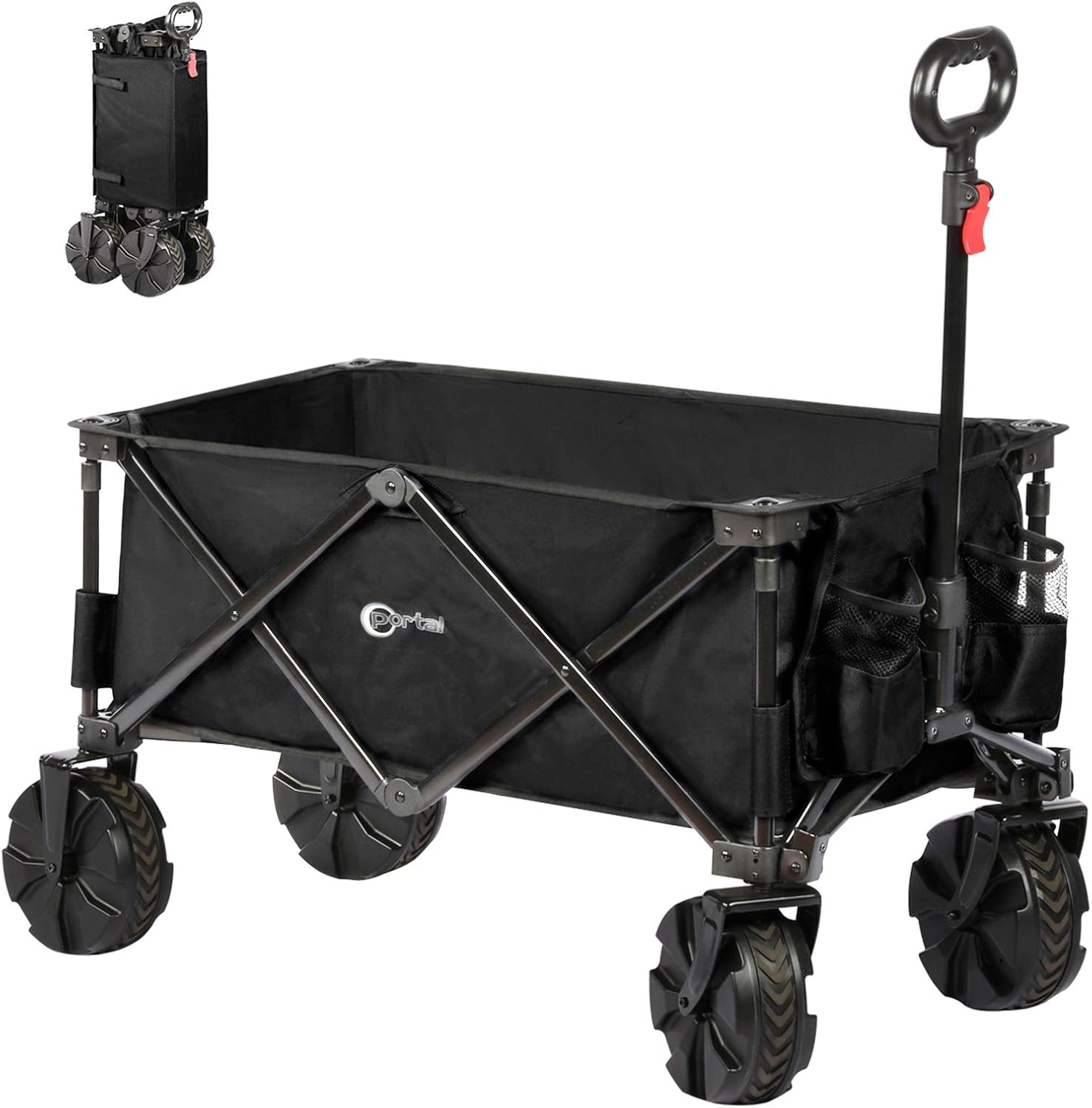 Portal Folding Collapsible Wagon Utility Outdoor Camping Beach Cart with 8