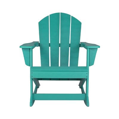 Kissling Plastic Rocking Adirondack Chair Color: Turquoise