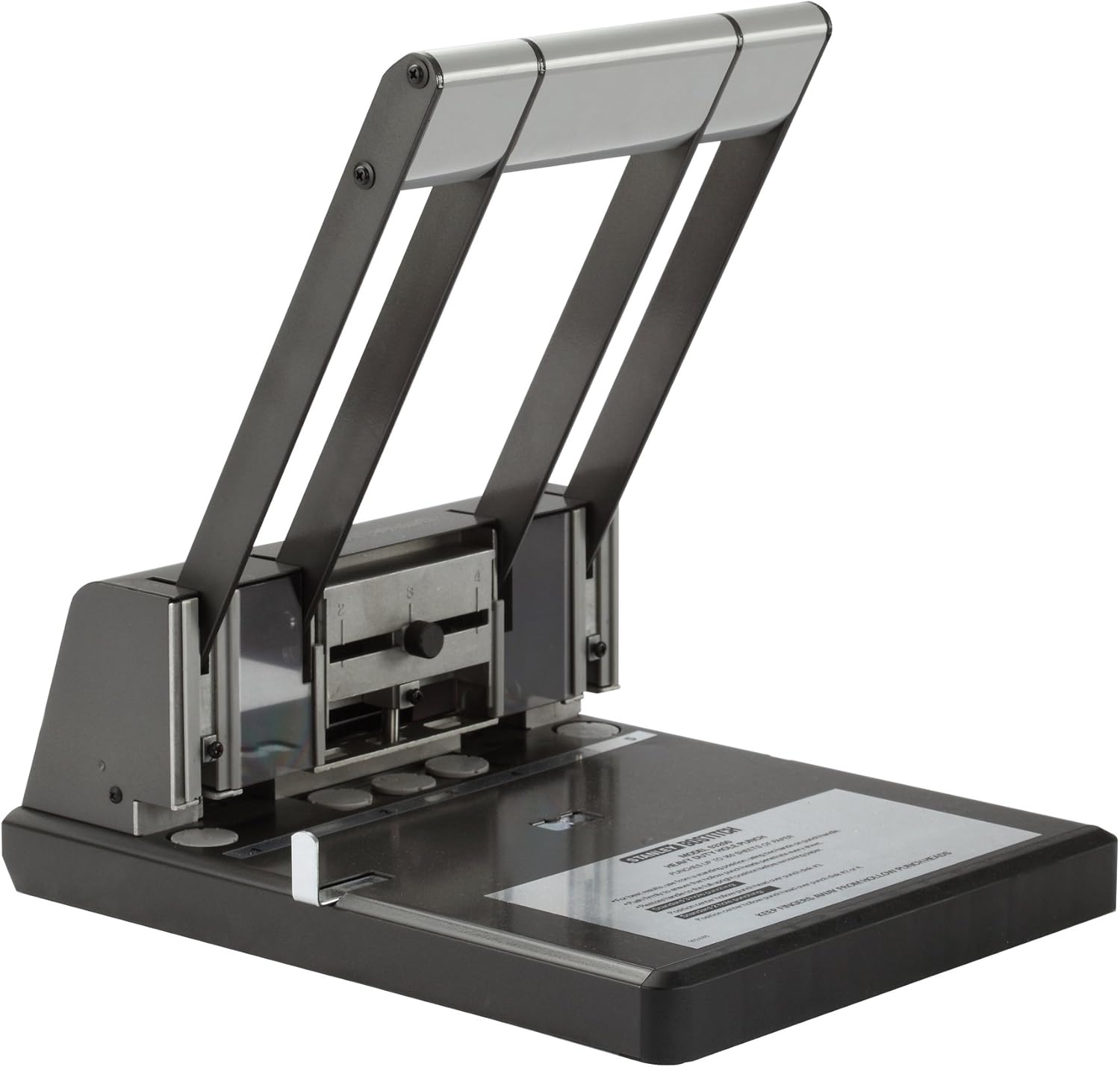 Bostitch Antimicrobial Xtreme Duty Adjustable 2-3 Hole Punch, 160 Sheets, Silver/Black (03200)