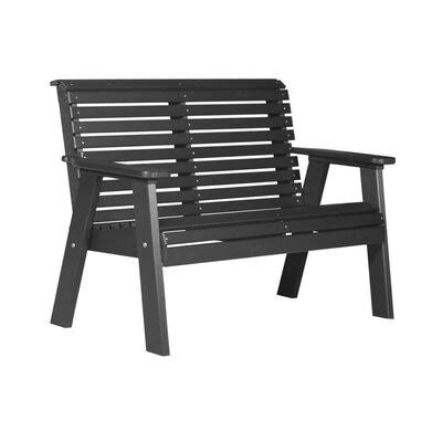 Horasan Plain Plastic Park Bench Ebern Designs Frame Color: Black