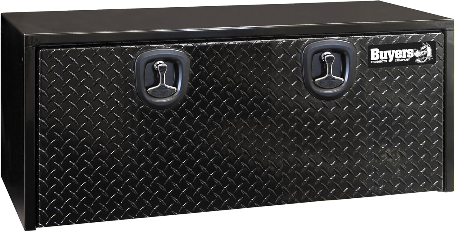 Buyers Products 1702510 Black Steel Underbody Truck Box with Aluminum Door, 18 x 18 x 48 Inch