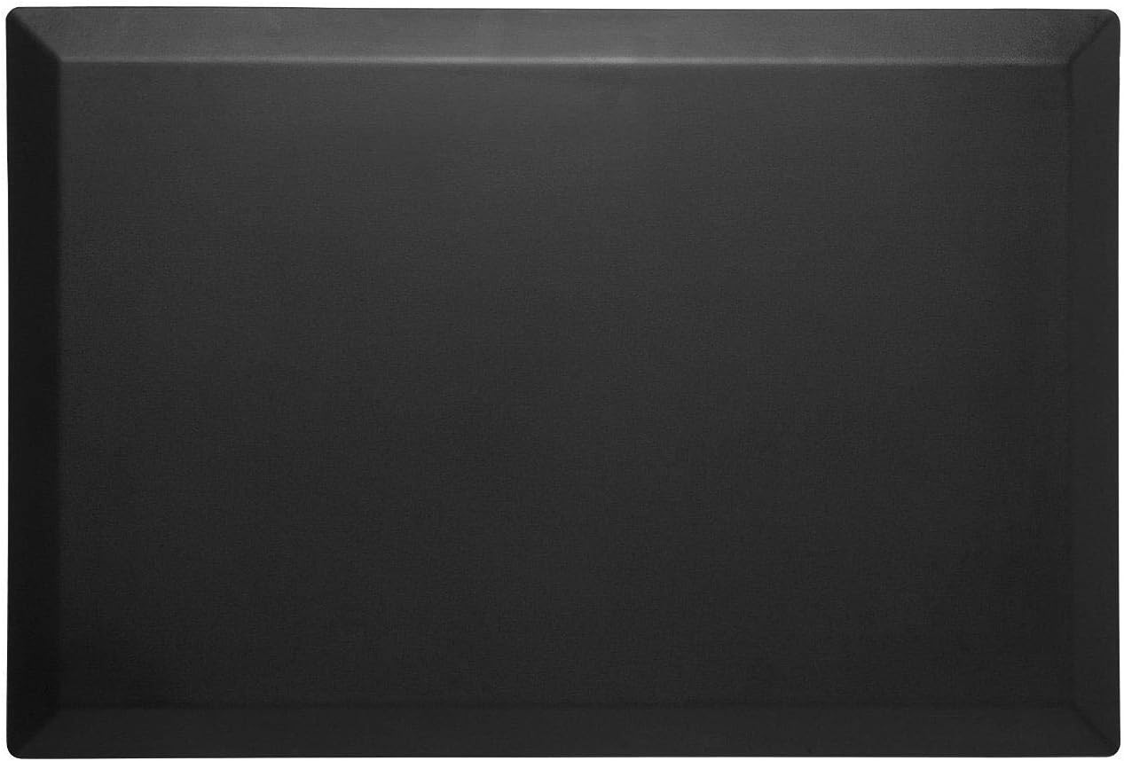 Amcomfy Anti Fatigue Mat Standing Desk Pads Cushioned 7/8 Inches Commercial Floor Mat for Office Standup Desks Garages (Black, 24