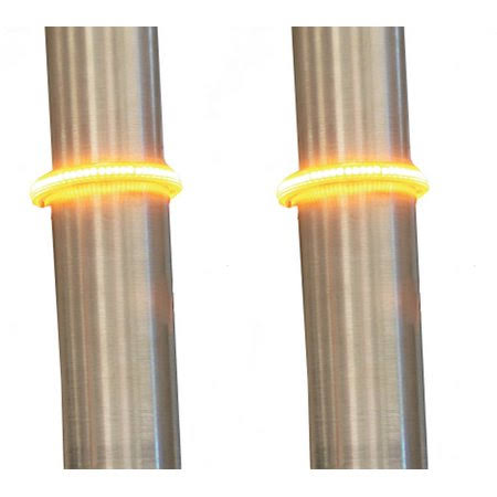 Custom Dynamics Truwrapz 360 LED Fork Lights 43mm Amber w/Smoke Lens (tw43as), Black