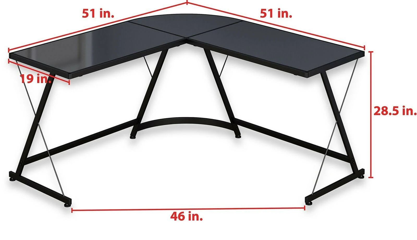 SHW L-Shaped Home Office Corner Desk (Black)