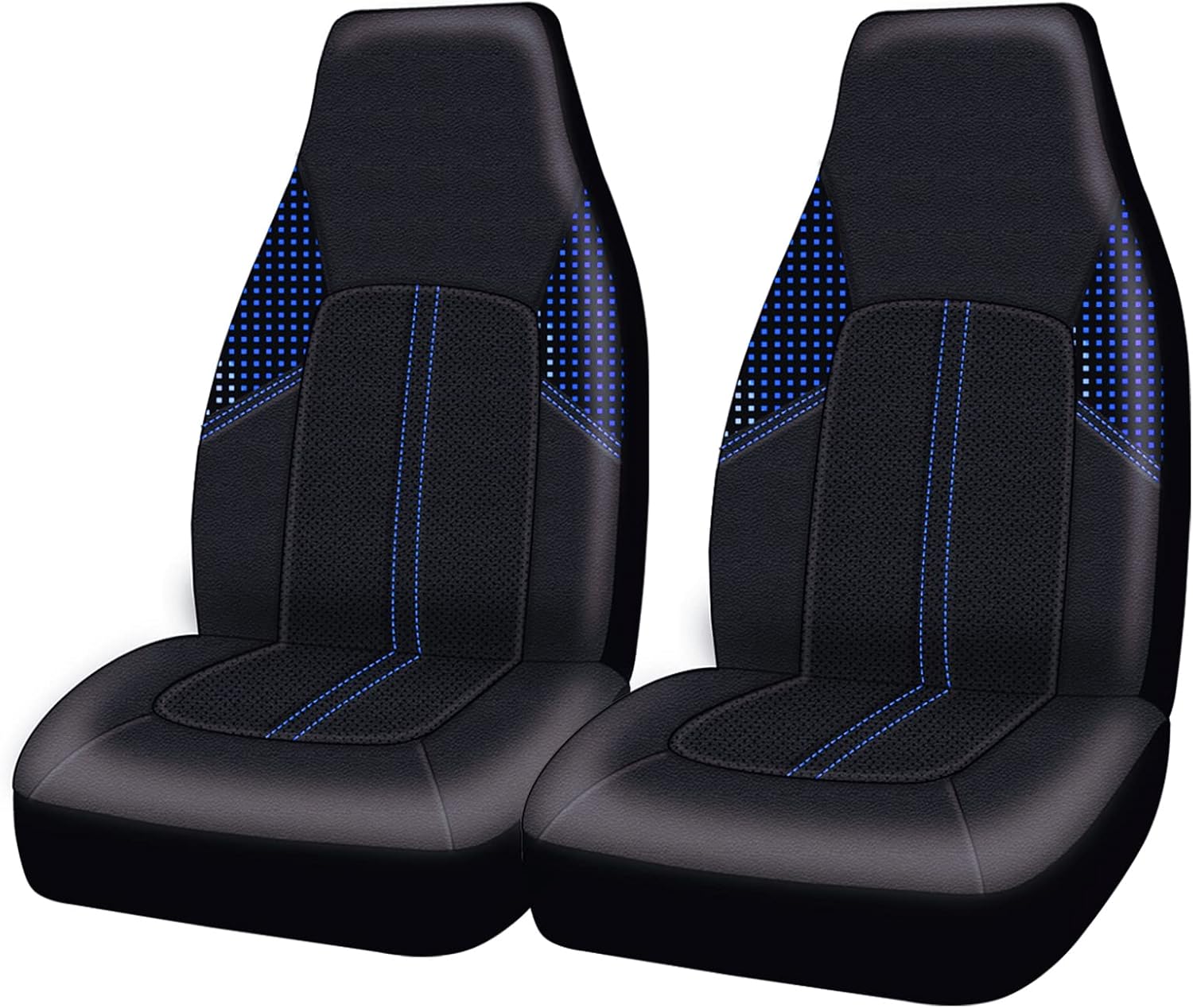 Car Pass Universal Leather car seat Covers Sport fits Most Cars, SUVs, Trucks, and Vans (Front Seat, Black Black)