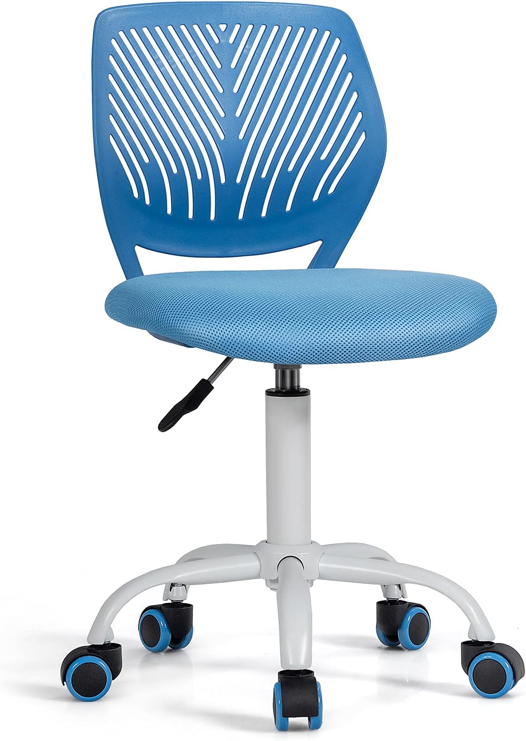 POWERSTONE Kids Desk Chair No Arms - Small Office Chair with Low Back Computer Task Chair Adjustable Swivel Student Chair for Girls Boys Children Teens, Blue