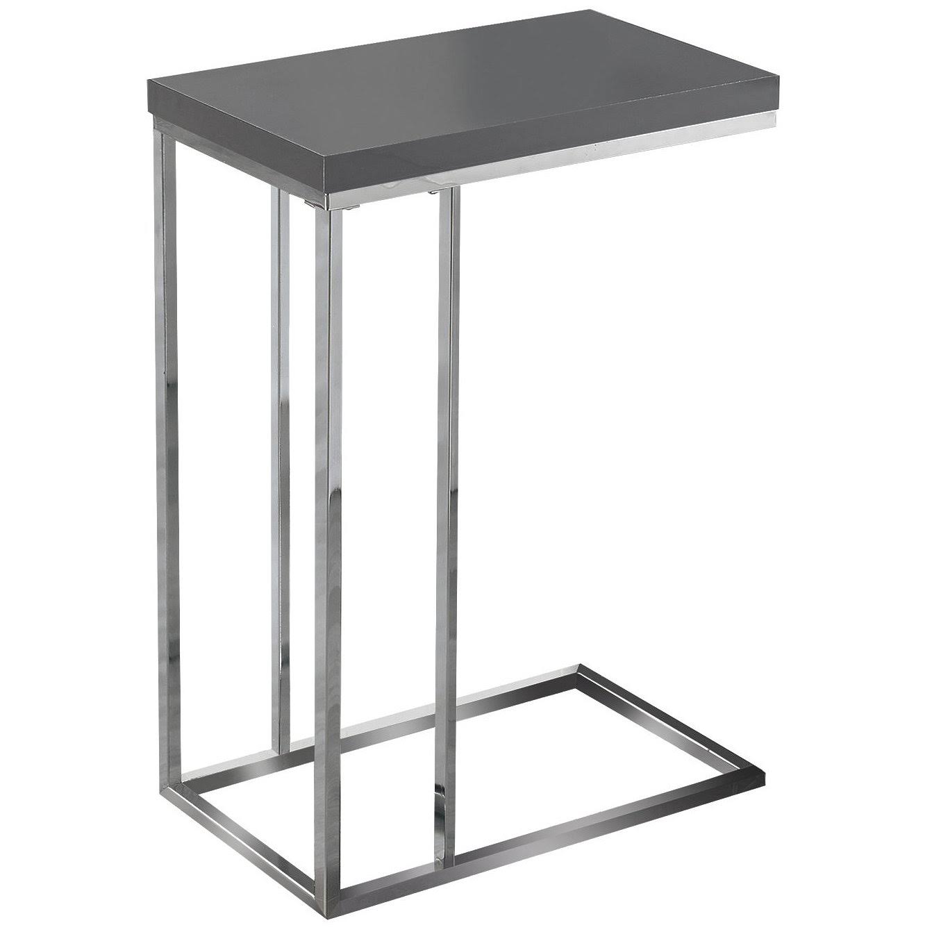 Monarch Specialties Accent Table, Glossy Gray