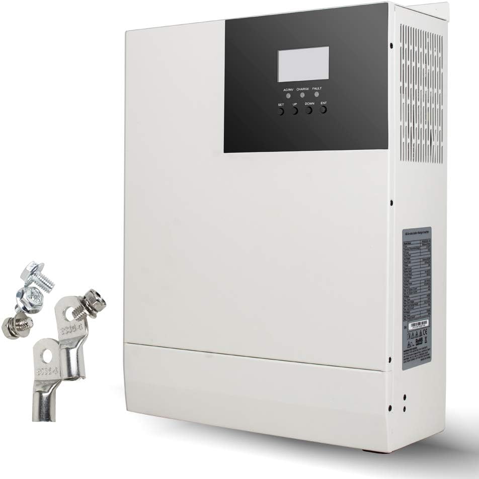 genmine 5000W Solar Charge Inverter 48V-120V All-in-one Solar Charge Inverter Built-in 80A MPPT Charge Controller fit for Lead Acid/Lithium Batteries