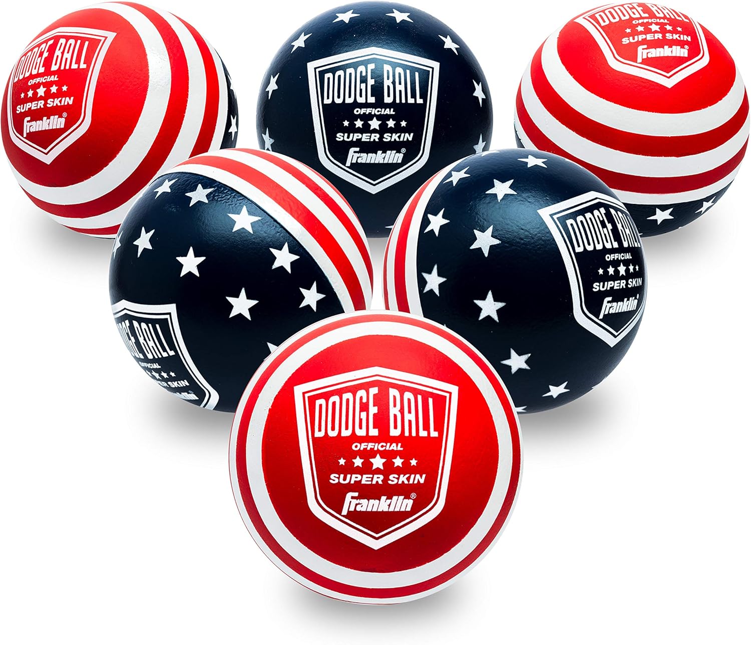 Franklin Sports Dodgeball Ball Set – Superskin-Coated Foam Balls for Playground Games – Small Dodgeballs for Gymnasium Games – Easy-Grip Foam Balls – Won’t Shred or Tear for Hours of Fun Pack of 2