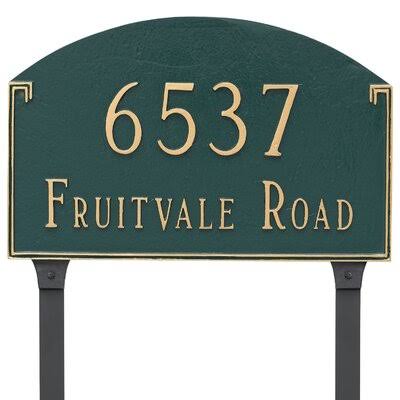 Georgetown 2-Line Lawn Address Sign Montague Metal Products Inc. Finish: Black/Silver