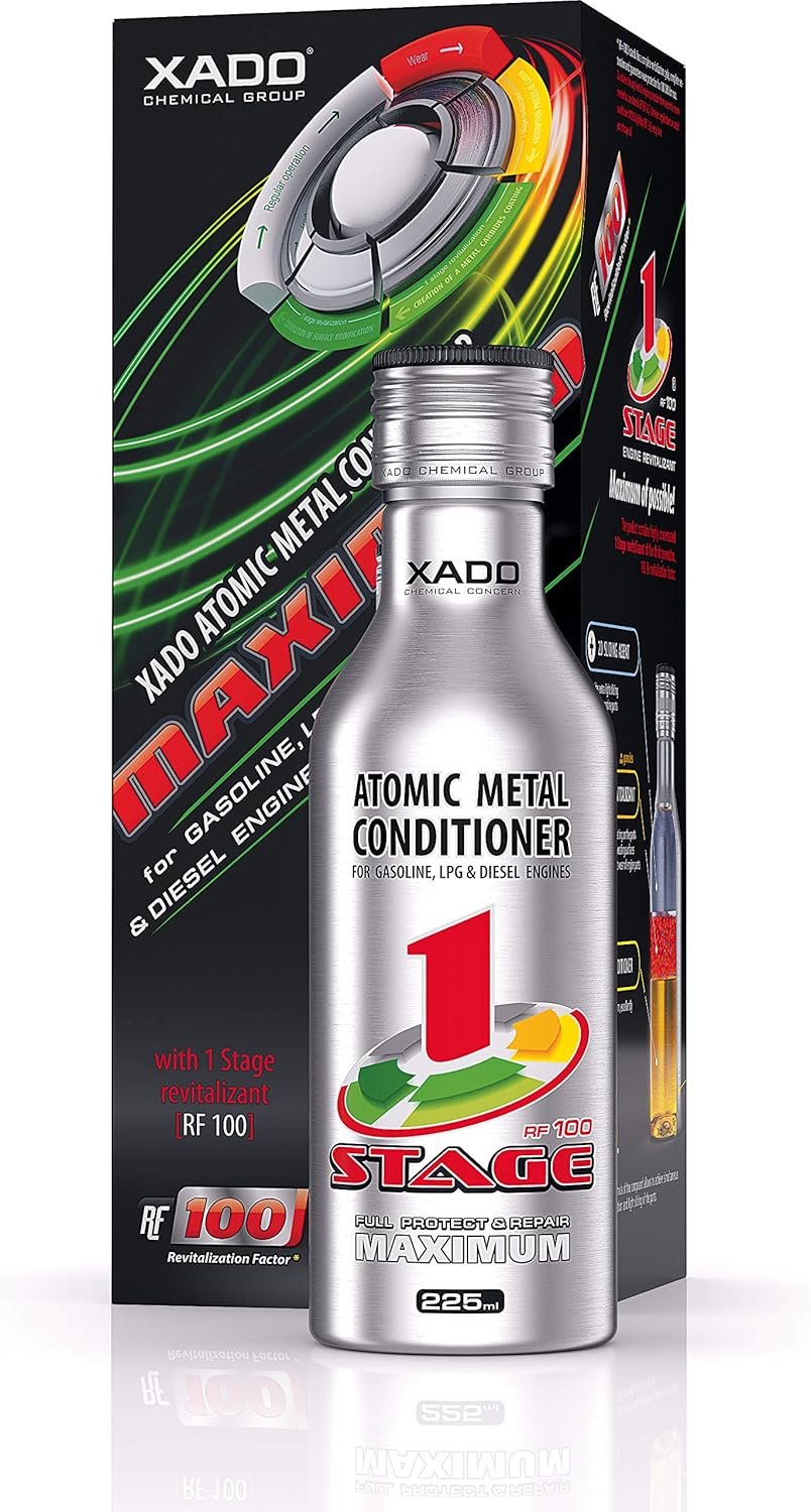 XADO Engine Oil additive - Protection for Engines - additive for wear Protection & rebuilding of Worn Metal Surfaces - Metal Conditioner with Revitalizant 1Stage Maximum (up to 5qt of Oil Capacity) Pack of 2