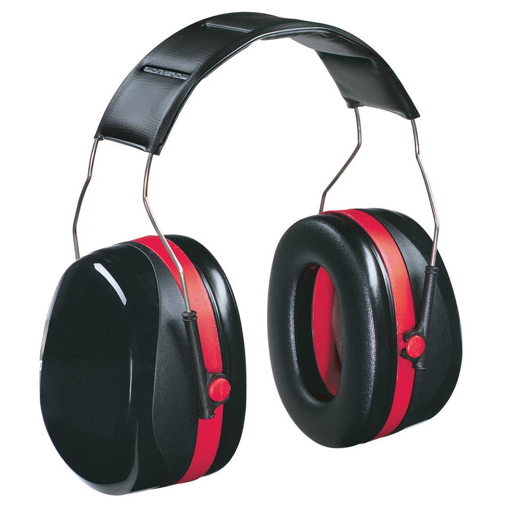 3M Lawn and Garden Pro-Grade Red and Black Cup Earmuff (Case of 4), Black/Red