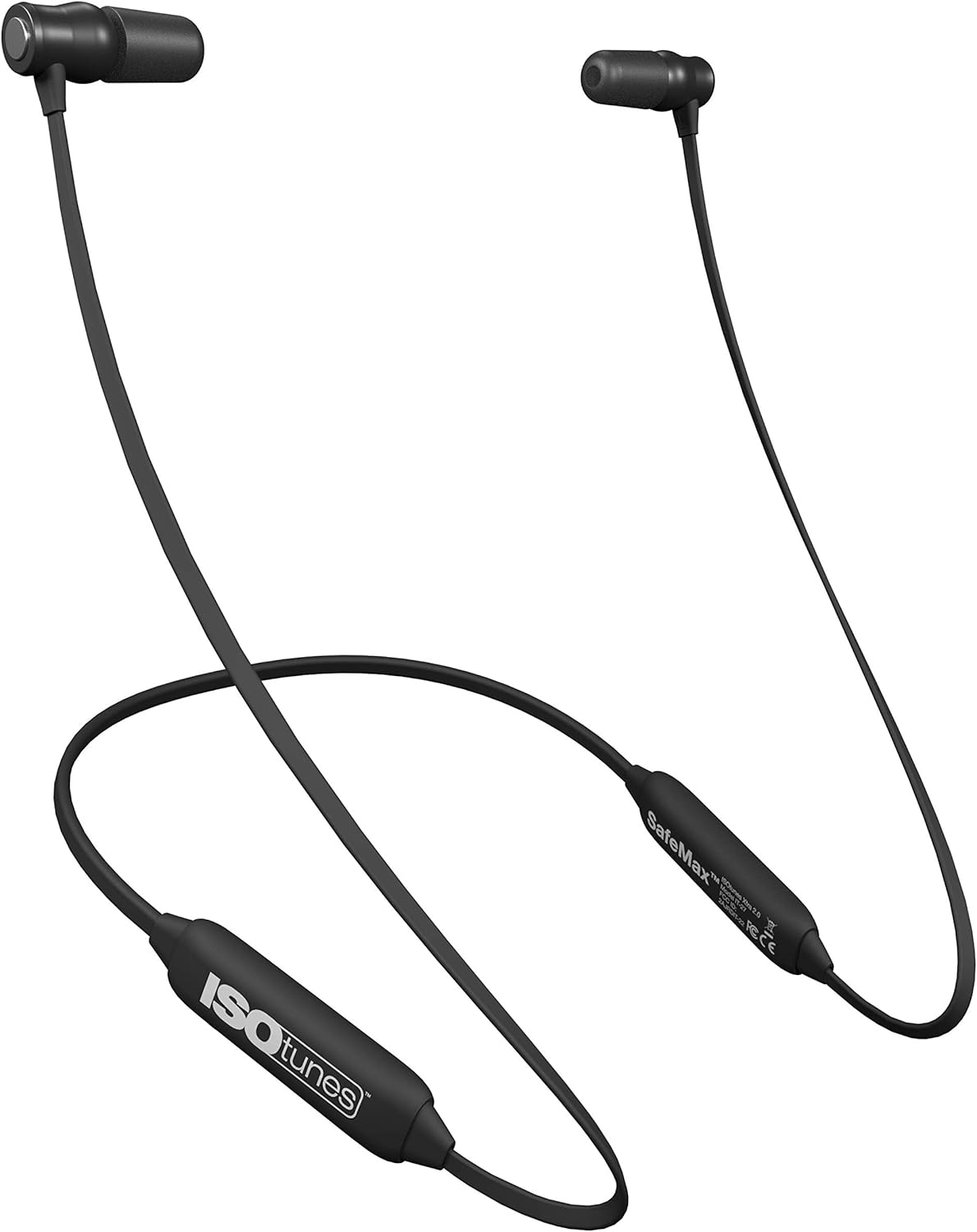 ISOtunes XTRA 2.0 Earplug Earbuds: OSHA Compliant Bluetooth Hearing Protection, 27 dB NRR Sound Isolation, 85 dB Volume Limit, Up to 11 Hour Battery Life, Noise Cancelling Mic (Black)