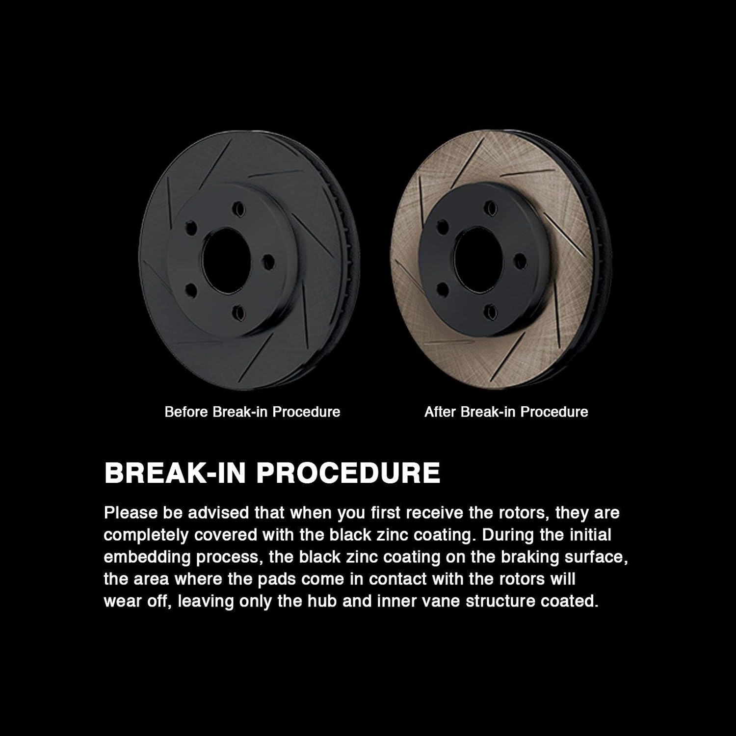 For 1988-1991 Honda Prelude, Accord PowerSport Front Rear Black Zinc Slotted Brake Rotors