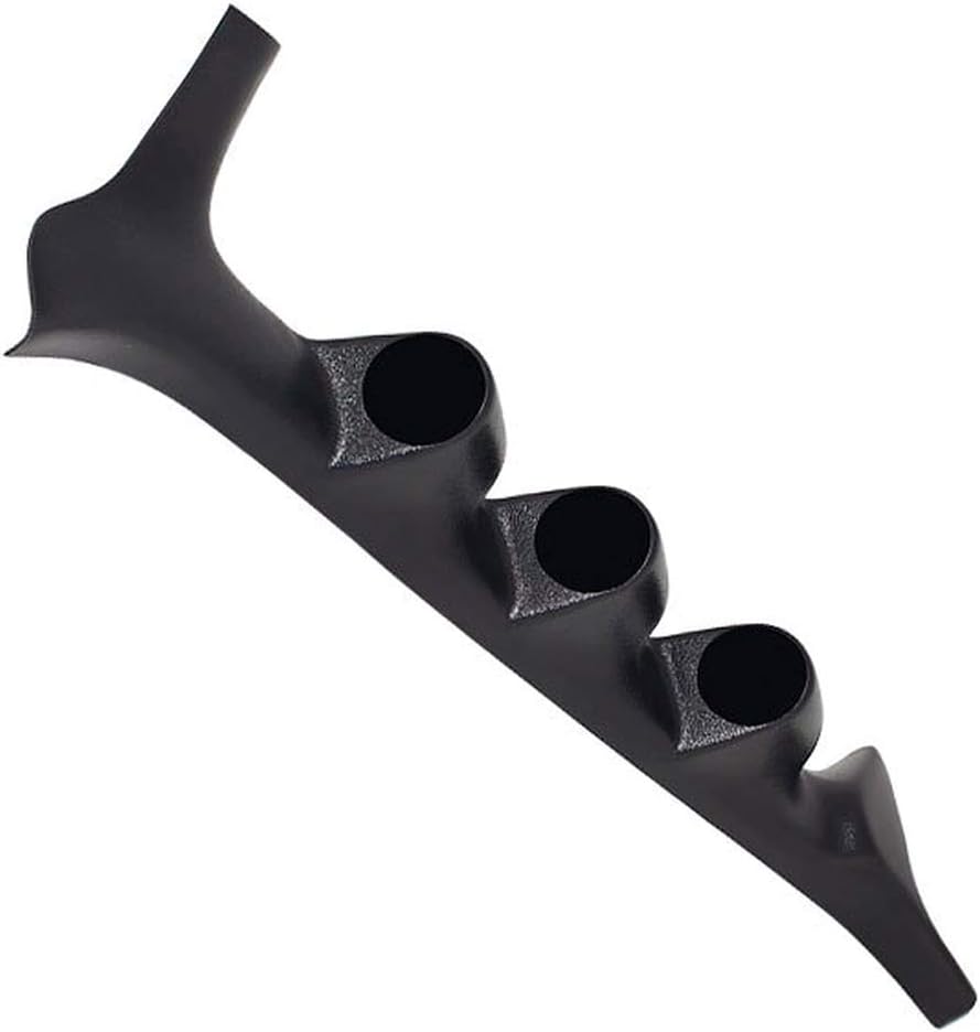 GlowShift Black Triple Pillar Gauge Pod Compatible with Ford F-Series F-250 F-350 Power Stroke 1992-1997 - ABS Plastic - Mounts (3) 2-1/16