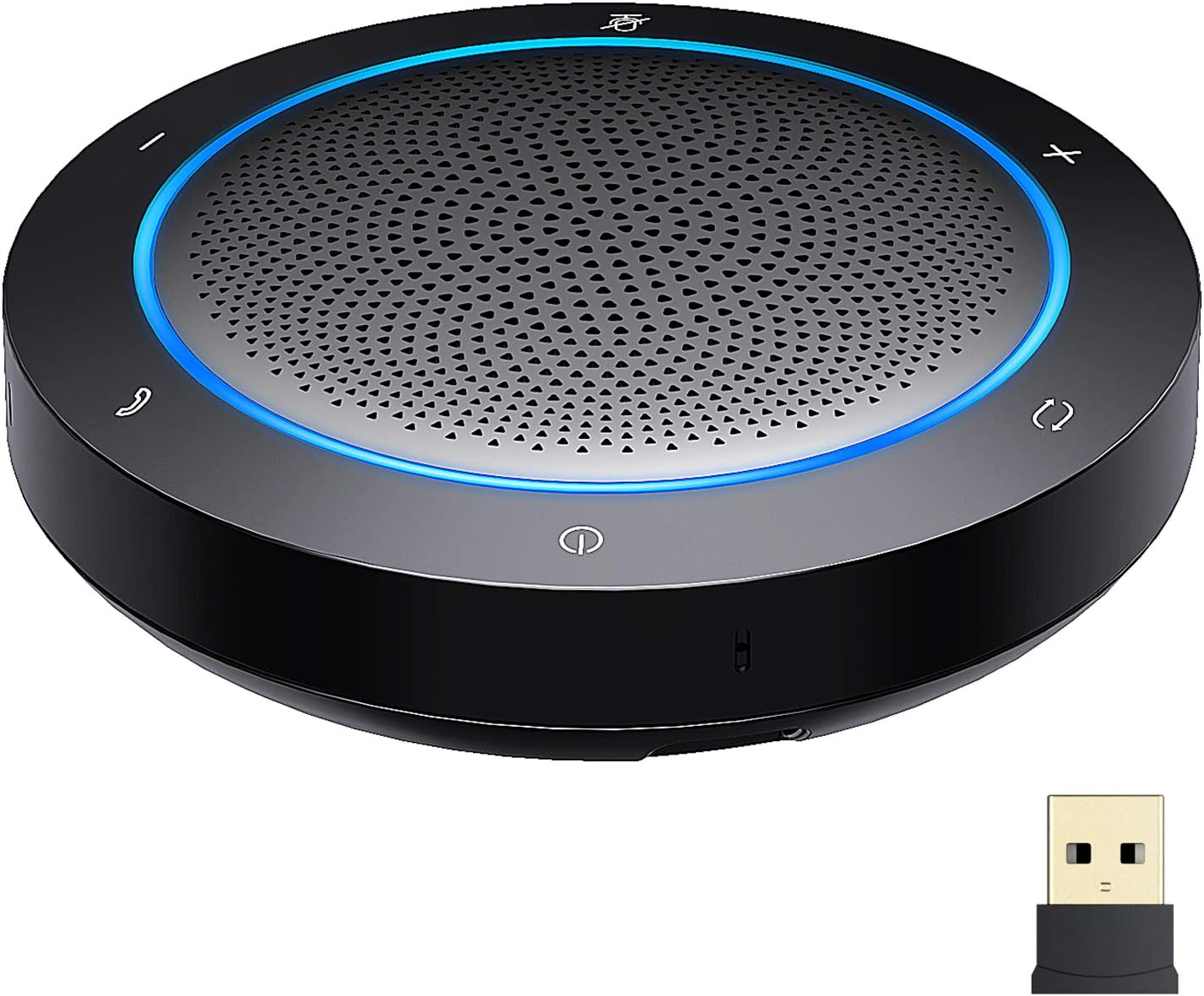 GOGOCOOL Bluetooth Speakerphone,Noise Reduction Conference Speaker with Mic,USB/Dongle/Bluetooth Connection,Enhanced Voice Pickup,Compatible with Meeting Apps for Home Office,Black