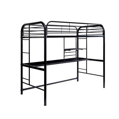 Furniture of America Kandice Black Metal Bunk Bed with Workstation