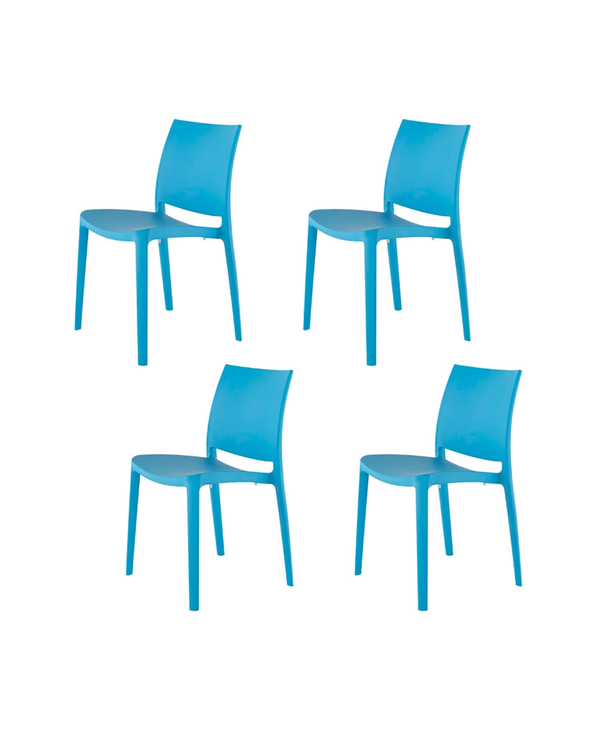 Lagoon Sensilla Stackable Patio Dining Chair, Set of 4 - Blue