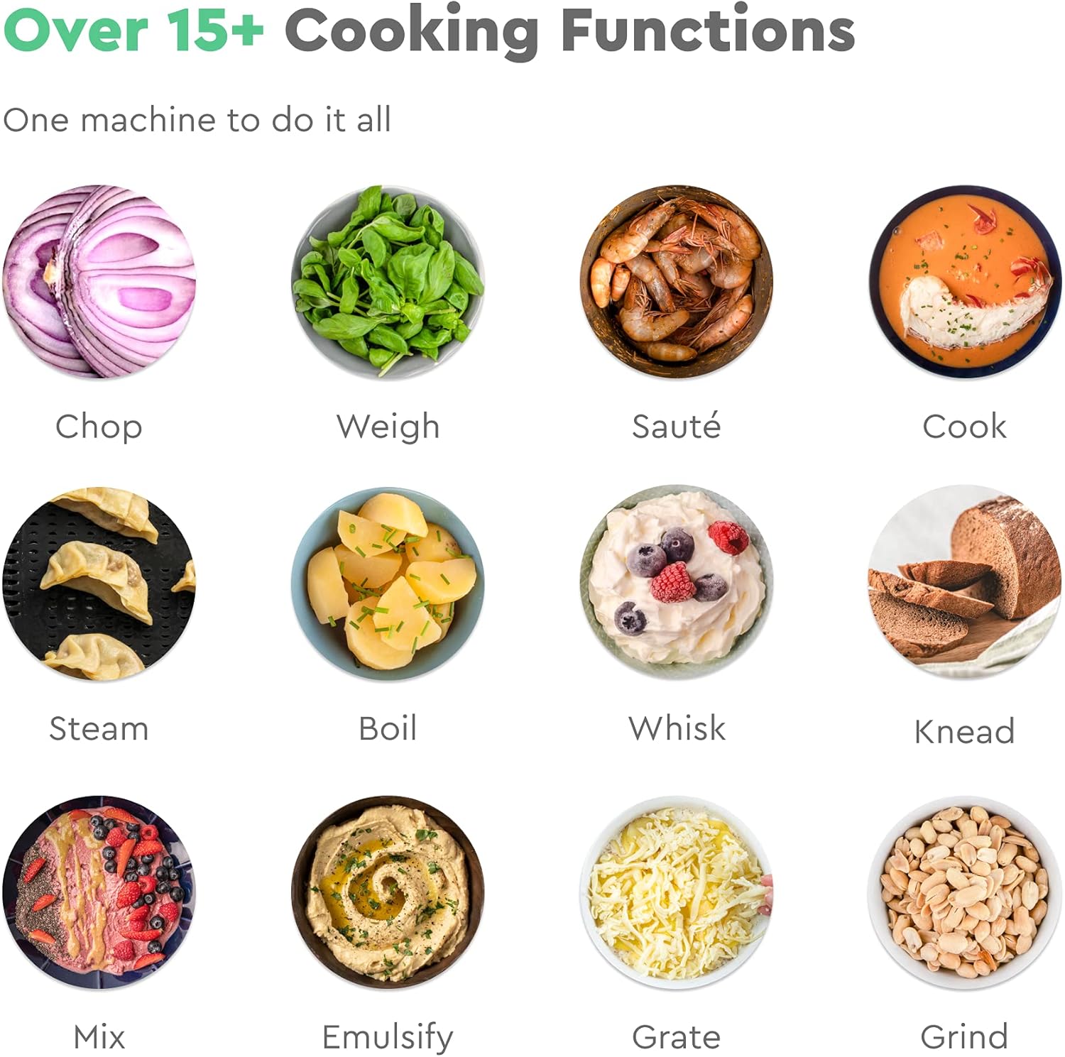 Multo By CookingPal, Smart Compact Countertop Multi-Functional Food Processor With Guided Recipes | WiFi Built-In | Chop, Knead, Steam And Cook All-In-One Cooker.