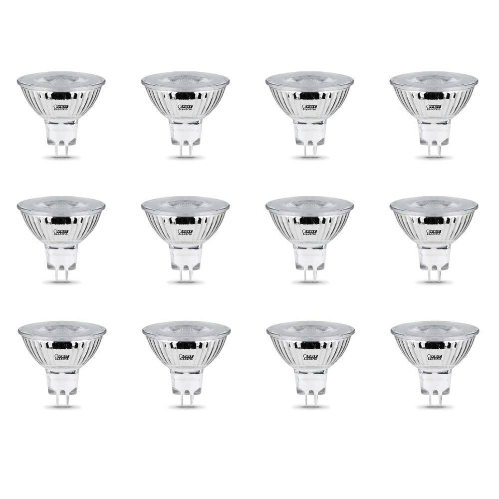 Feit Electric 50-Watt Equivalent MR16 GU5.3 Bi-Pin Dimmable 12-Volt Track Lighting 90+ CRI LED Flood Light Bulb, Daylight (12-Pa