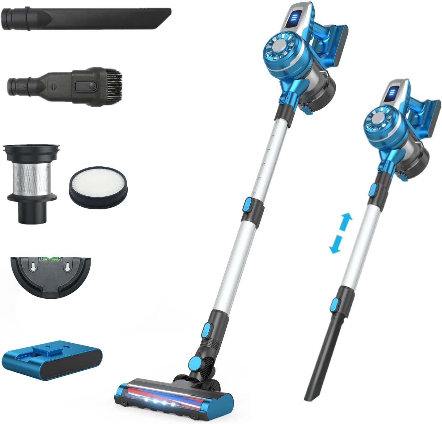 Cordless Vacuum Cleaner, 20Kpa Powerful Suction Stick Vacuum, 40 Min Runtime, Lightweight Household Vacuum for Pet Hair/Carpet/Hard Floor