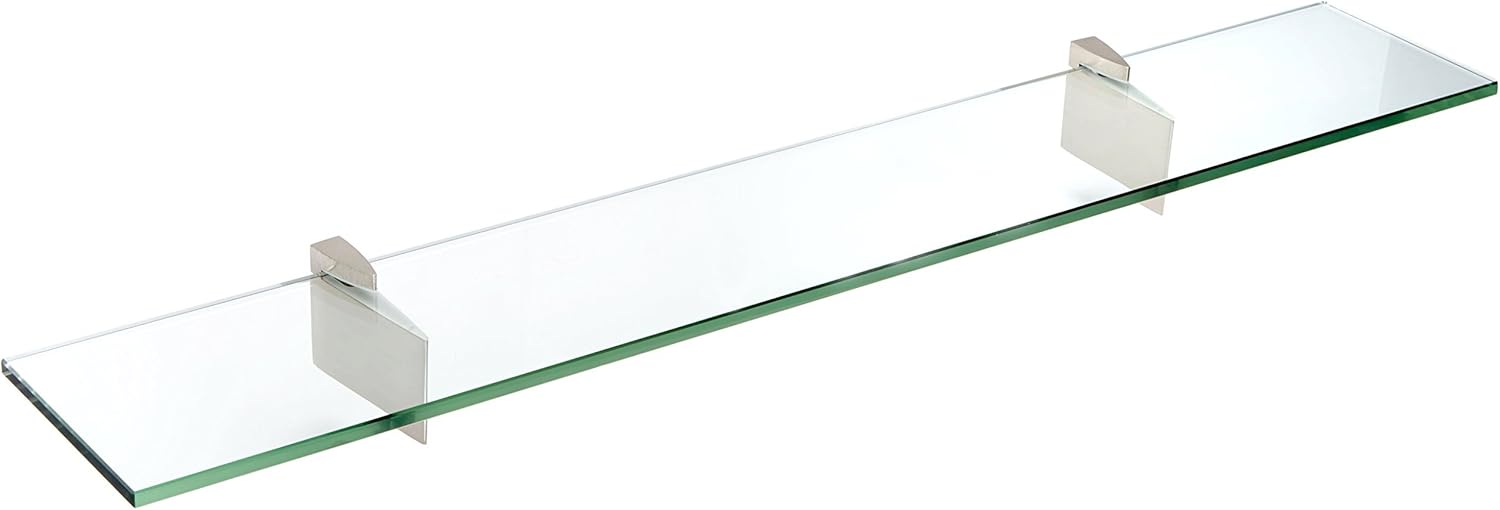 Spancraft Glass Raven Glass Shelf, Chrome, 6 x 18 Pack of 2