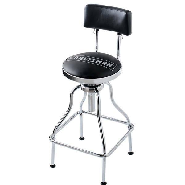 Craftsman Work Shop Counter Stool Black Adjustable Hydraulic Seat Pub Bar Chair