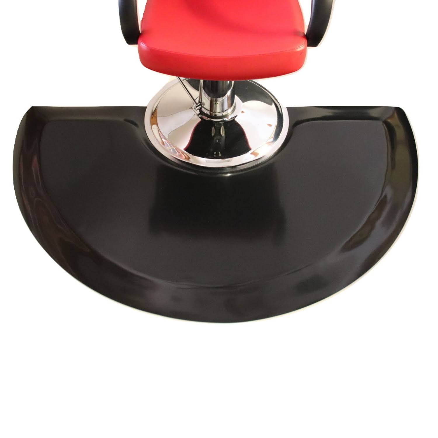 Rhino Mats Rhino Tile Top Semi-Circle Salon Mat 3&x5& Solid Black