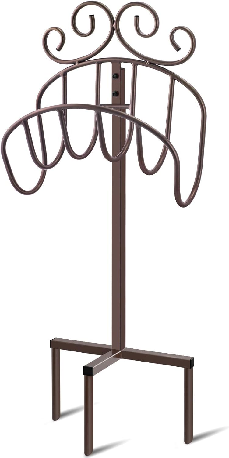 Amagabeli Garden Hose Holder Freestanding Holds 125ft Hose Detachable Rustproof Hose Stand Hanger Heavy Duty Metal Decorative Water Hose Storage with Ground Stakes for Outside Garden Lawn Black BG373 Pack of 2