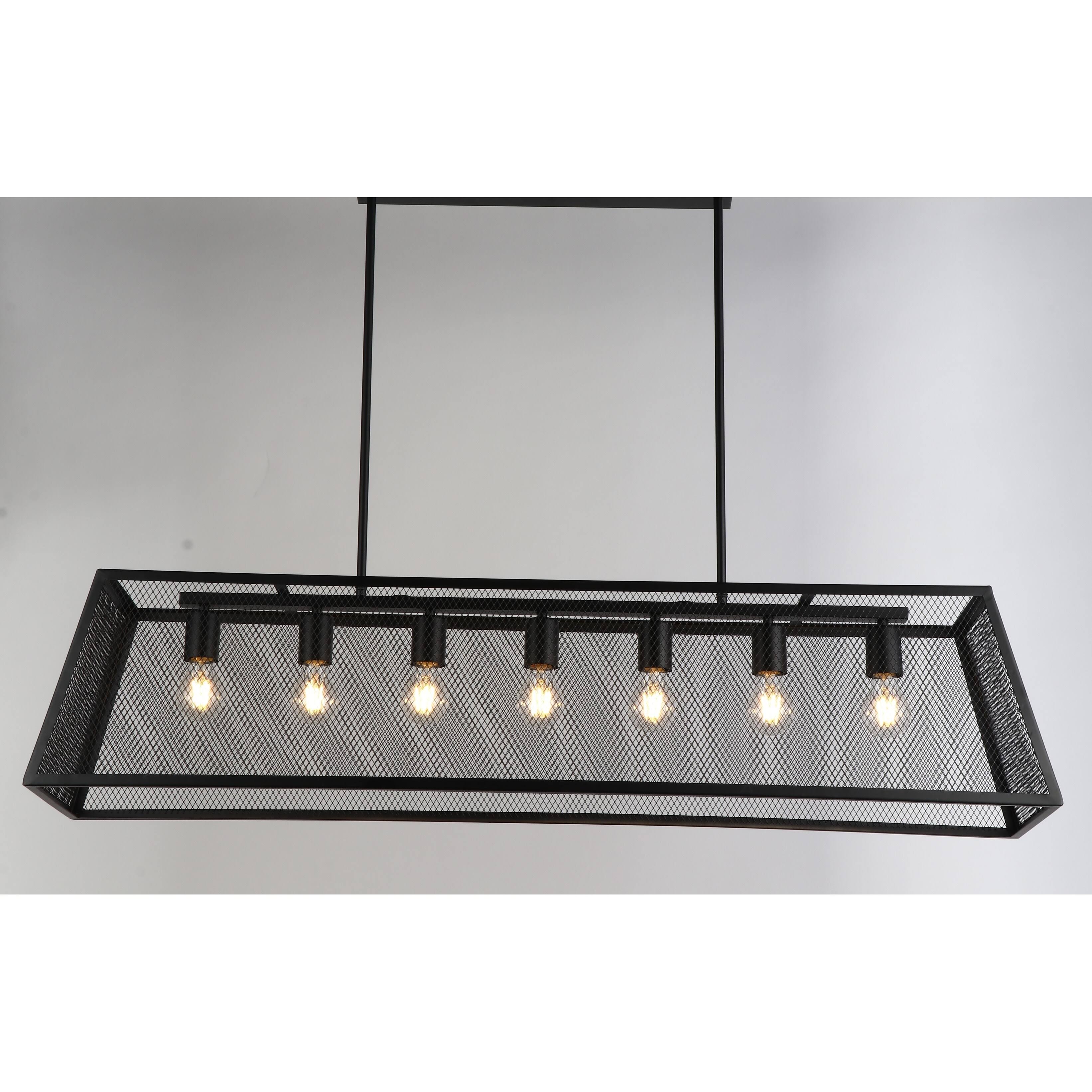 JL Styles Inc Jls10508 Esporre 7 Light 47x22 Wide Linear Chandelier Black