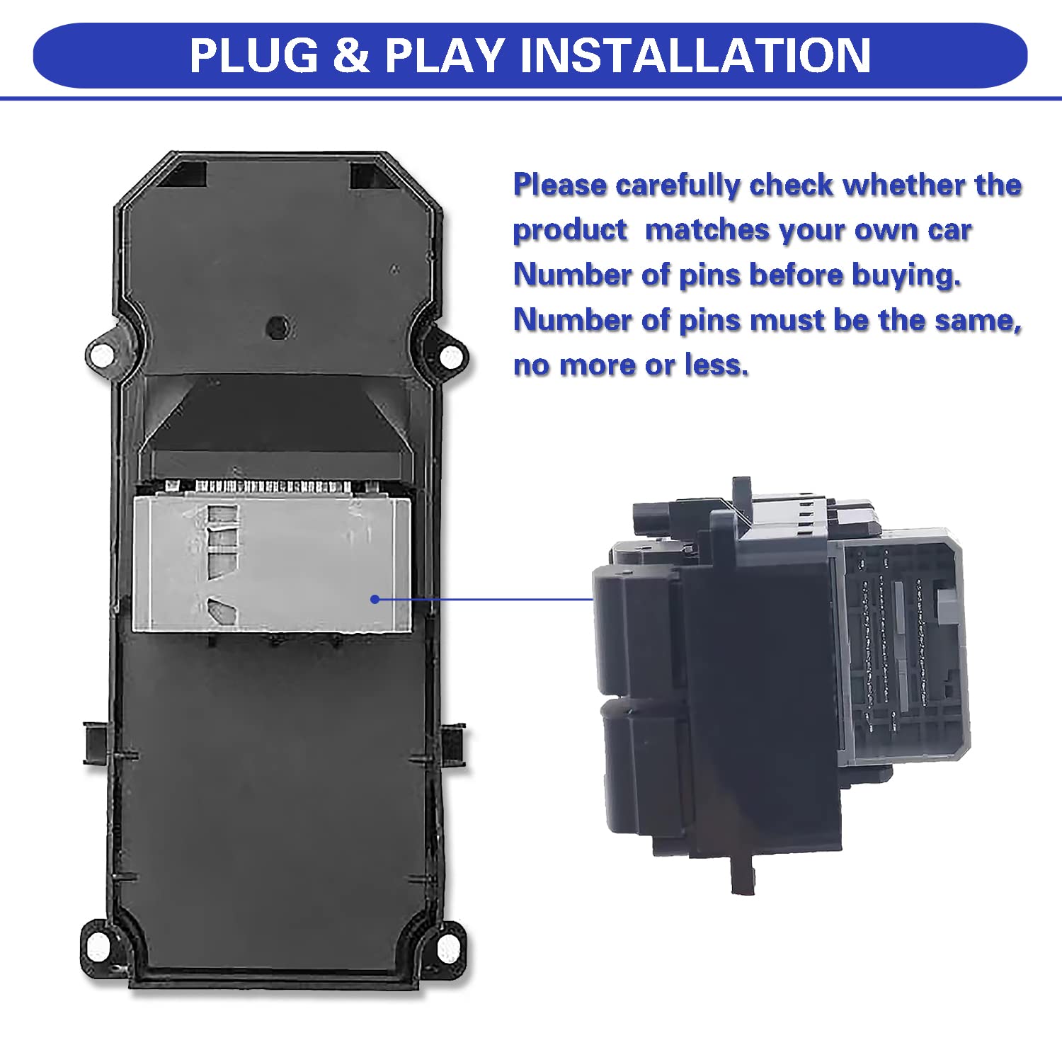 Tidy Heal Power Window Master Switch Driver Side for Honda Accord EX & EX-L 2008-2012 35750-TA0-A31, 35750-TA0-A32(Double Auto) Pack of 2