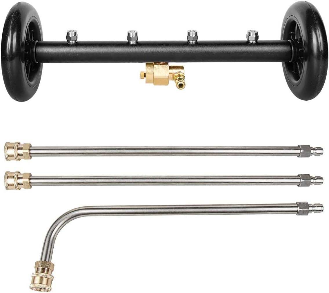 CHAVOR Pressure Washer Dual-Purpose Undercarriage Cleaner, Pressure Washer Surface Cleaner, with 3 Pcs Extension Wands, 4000 PSI