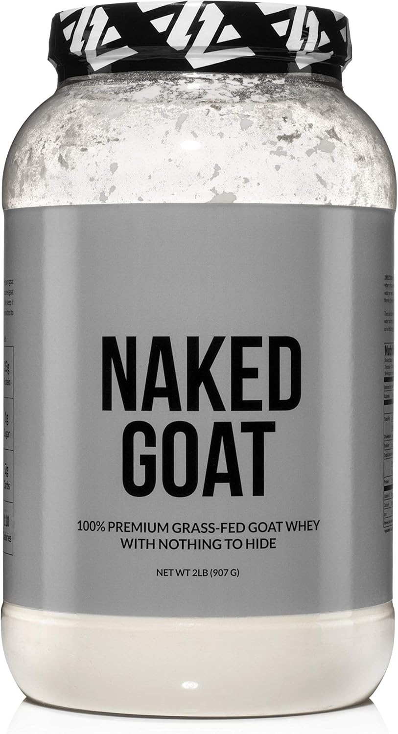 Naked Goat - 100% Pasture Fed Goat Whey Protein Powder from Small-Herd Wisconsin Dairies, 2lb Bulk, GMO Free, Soy Free. Easy to Digest - All Natural - 23 Grams of Protein - 30 Servings Pack of 2