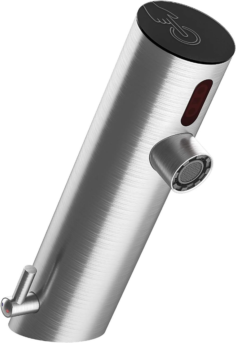 Techo Automatic Sensor Touchless Bathroom Faucet with Temperature Mixer, Infrared Basin Tap with AC and DC Power Supply, Hands Free Bathroom Tap with Dual Sensor Module