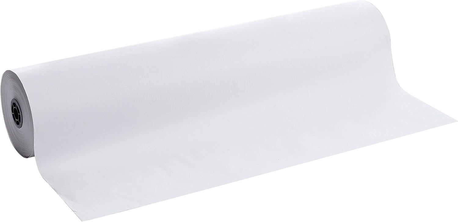 School Smart - 85485 Butcher Kraft Paper Roll, 40 lb, 36 Inches x 1000 Feet, White Pack of 2