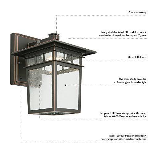 Design House 578666 Canterbury II LED Outdoor Wall Light, Black