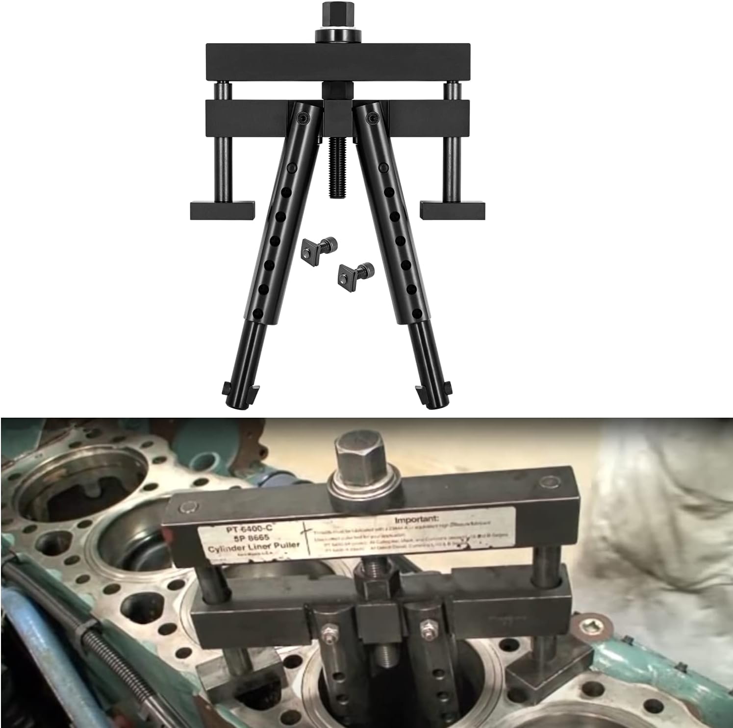 Bonbo Universal Cylinder Liner Puller Assembly for Caterpillar CAT Mack Cummins on Wet Liners 3-7/8