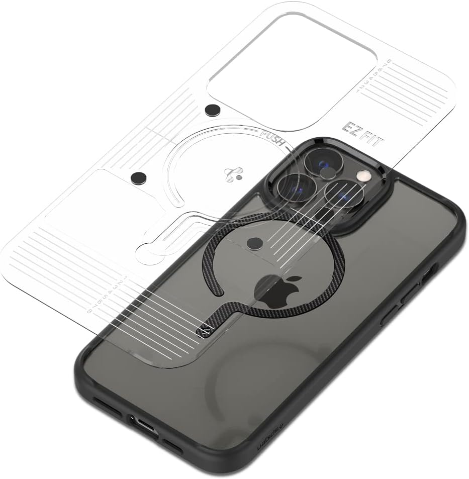 Spigen OneTap Ring Adapter for Mag Safe-Compatibility with EZ-Fit Kit [Add Mag Safe Compatibility to Non-Mag Safe Case ] - 1 Pack - Carbon