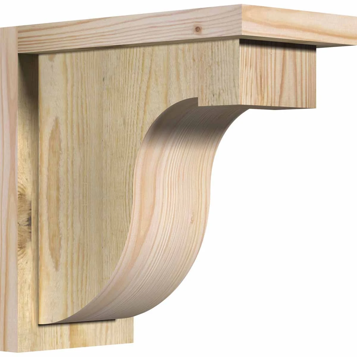6x22W x 12x22D x 12x22H Del Monte Rough Sawn Corbel w/Backplate, Douglas Fir