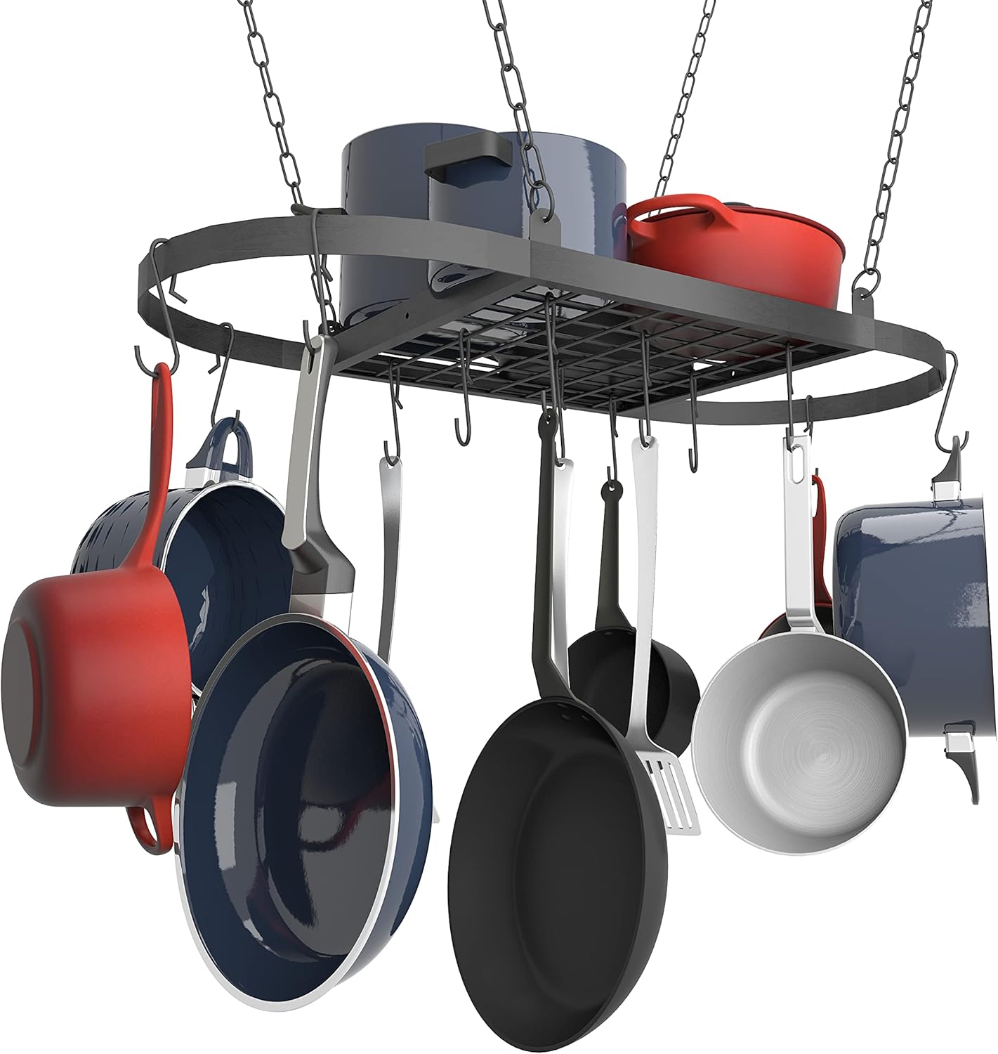 ceiling Pot Racks,hanging pan rack kitchen hanging pan rack,pots and pan holder(33.515.75in）… Pack of 2