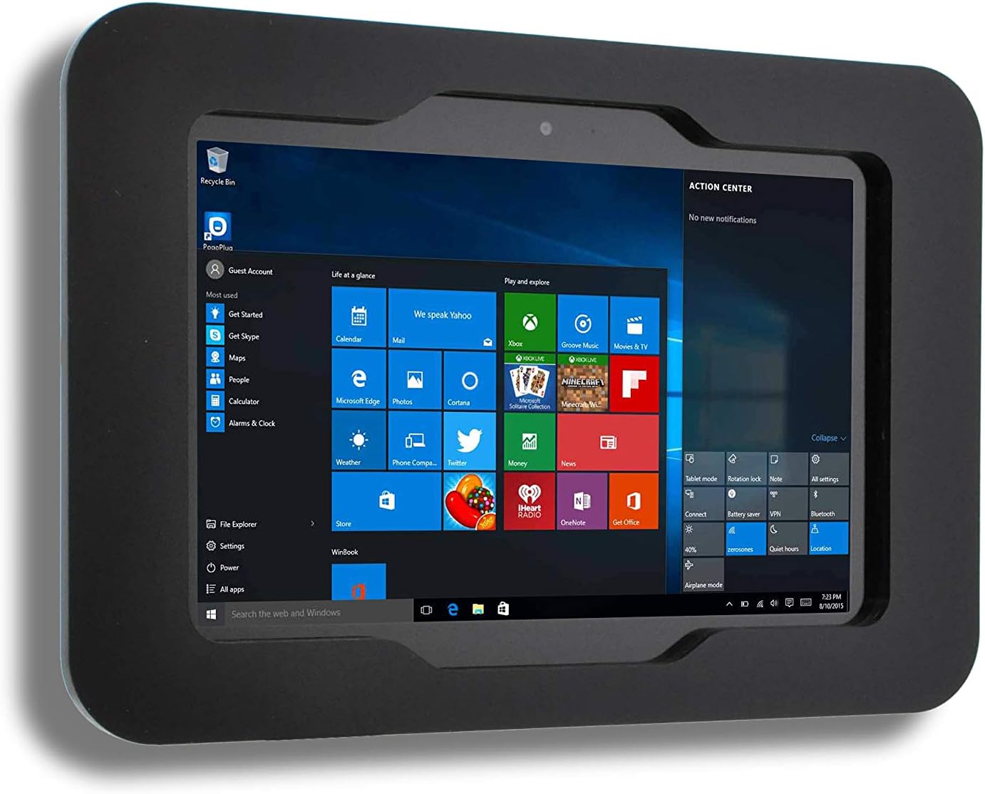 TABcare Security Anti-Theft Acrylic Case for MS Surface Go 1 2 3 as Kiosk, POS, Store, Show Display. Configured as VESA, Wall Mount, Desktop Stand (Black, Wall Mount) Pack of 2